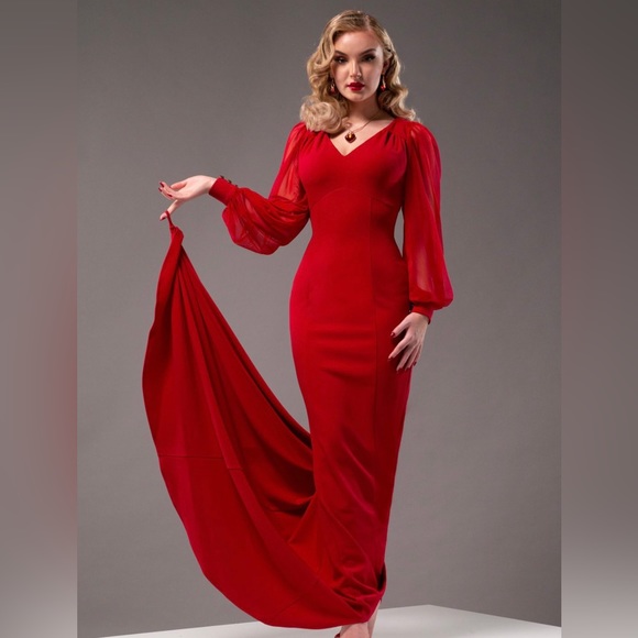 Pinup Couture Dresses & Skirts - British Retro Red Carpe Diem Elvira Dress